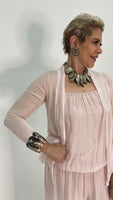 Silk Crop Cardigan - Blush