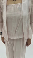 Silk Crop Cardigan - Blush