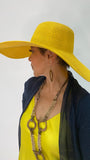 Yellow Straw Oversized Floppy Hat