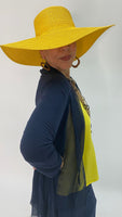 Yellow Straw Oversized Floppy Hat