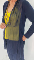 Silk Cardigan - Navy Blue