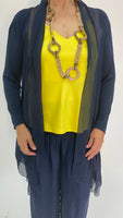 Silk Cardigan - Navy Blue