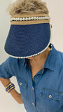 Summer Straw Visor - Blue