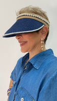 Summer Straw Visor - Blue