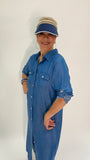 Summer Straw Visor - Blue