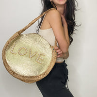 Gold Love Round Rope Handbag