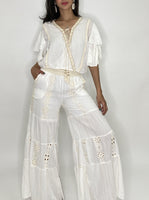 Boho Chic Openwork Pants