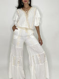 Boho Chic Openwork Pants