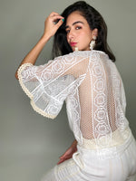 Boho Chic Openwork Shirt