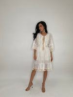 Boho Chic Lace Short Dress-White