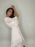 Boho Chic Lace Short Dress-White