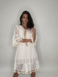 Boho Chic Lace Short Dress-White