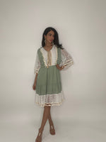 Boho Chic Lace Short Dress-Sage