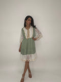 Boho Chic Lace Short Dress-Sage