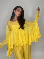 Empire Style Silk Blouse-Yellow