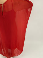 Silk Long Kaftan Dress-Red