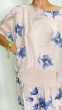 Silk Flower Print Blouse-Blush