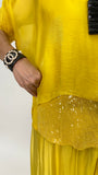 Sequin Silk Blouse-Yellow