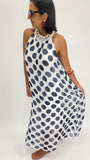 Polka Dot Print Silk Long Dress