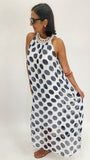 Polka Dot Print Silk Long Dress