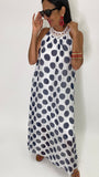 Polka Dot Print Silk Long Dress