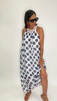 Polka Dot Print Silk Long Dress