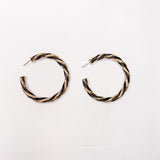 Black and Gold Hoops Earrings