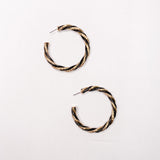 Black and Gold Hoops Earrings