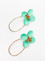 Aqua Flower Earrings