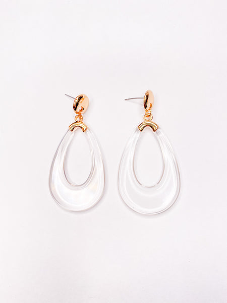 Clear Tearsdrop Earrings