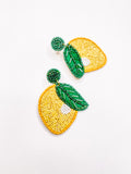 Beaded Lemon Earrings