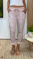 Splattered Casual Wrinkled Pants