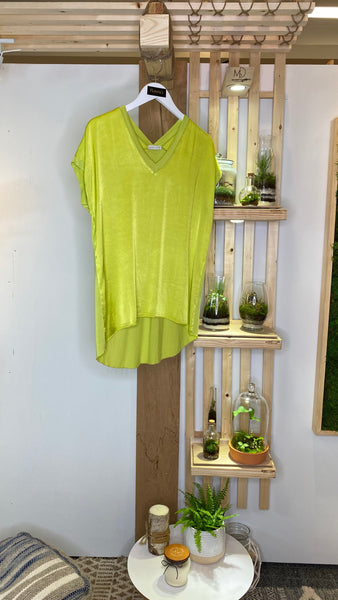 Casual Short-sleeves Shirt-Lime Green