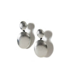 Double Drop Silver Foil Earrings