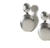 Double Drop Silver Foil Earrings